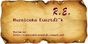 Ruzsicska Euszták névjegykártya